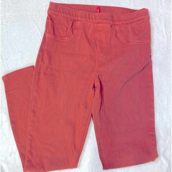 Spanx Jeanish Leggings High Rise Pull On Pant Island Red Women's Size Medium EUC - Picture 5 of 12